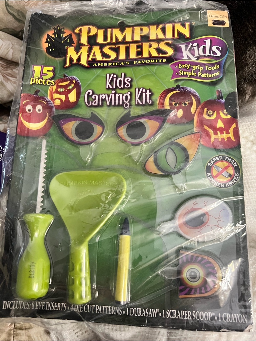 Kids Green Pumpkin Carving Kit